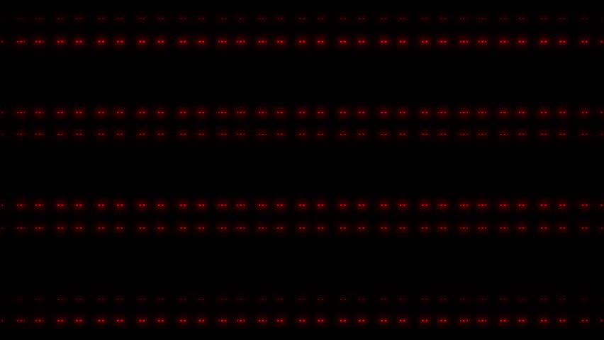 Stage Led neon dots display red color animation 3d technology abstract modern background, neon flashing tunnel and blinking flash lights stage backlights copy space for logos, titles , intro backdrop