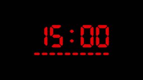 Digital Countdown Timer Animation 15 to 0 Seconds Red LED Display Green Screen 4K Video - Powered by Shutterstock - Get 15% off with code: PIKWIZARD15