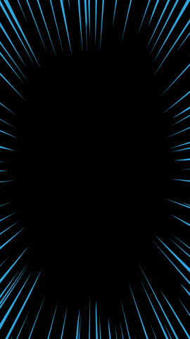 Loop animation of blue concentrated lines. (vertical, transparent background)