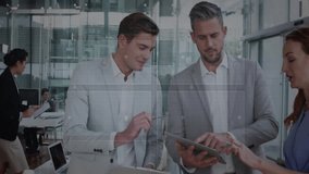 Collaborating with animation, business professionals using digital interface in office. Teamwork, innovation, technology, corporate, brainstorming, creativity - Powered by Shutterstock - Get 15% off with code: PIKWIZARD15