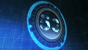 Animation of futuristic interface with red lines and QR code in circular design. technology, digital, cyber, innovation, communication, virtual - Powered by Shutterstock - Get 15% off with code: PIKWIZARD15