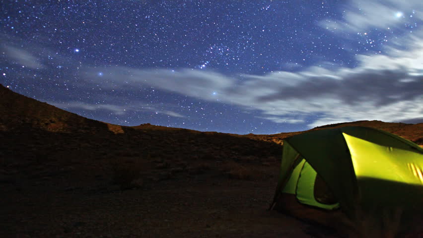 stars galaxy timelapse over camping tent Stock Footage Video (100% ...