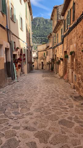 Ancient streets of a small Catalan town in Mallorca