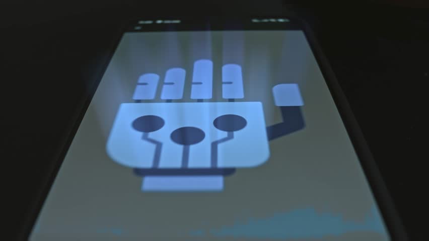 Robotic Hand themed graphic presentation on smartphone