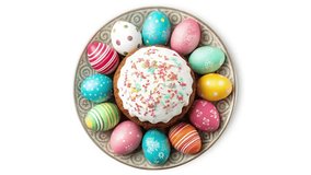 Easter. Easter Eggs. Painted eggs, Seamless Loop. 4K, beautiful plate - Powered by Shutterstock - Get 15% off with code: PIKWIZARD15