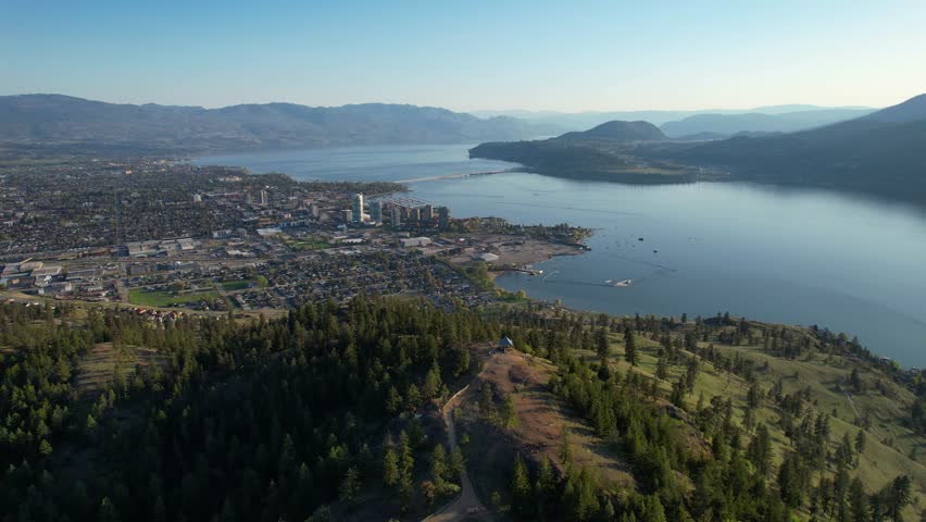Aerial View of Kelowna British Columbia from Knox Mountain