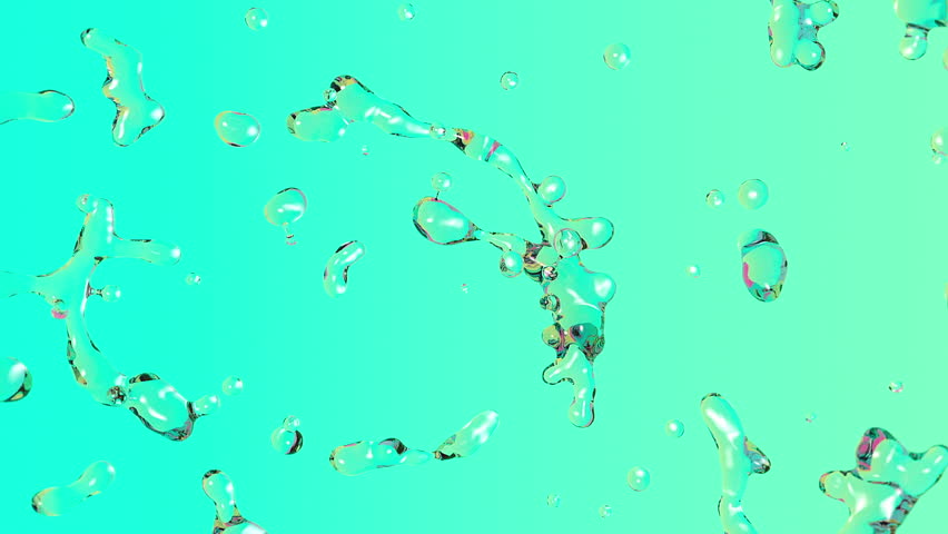 Viscous Transparent Liquid Swirling On Gradient Background