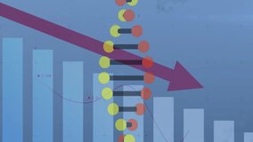 Scientific data processing animation with DNA strand and binary coding elements. Biotechnology, genetics, analysis, digital, molecule, double helix - Powered by Shutterstock - Get 15% off with code: PIKWIZARD15