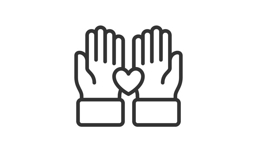 Animated praying with hand and heart sign symbol. Suitable for hajj, ramadan, muslim, ramadan, islam, mubarak, kareem, religion, celebration, fasting, culture, religious, moslem and eid mubarak