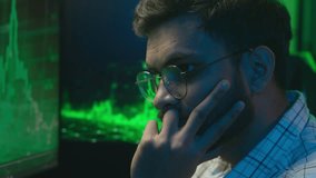 Displeased Indian Arabian man broker guy programming code cryptocurrency computer trading problem male angry programmer technology error coder crash failure chart cybersecurity Bitcoin web pc nervous - Powered by Shutterstock - Get 15% off with code: PIKWIZARD15