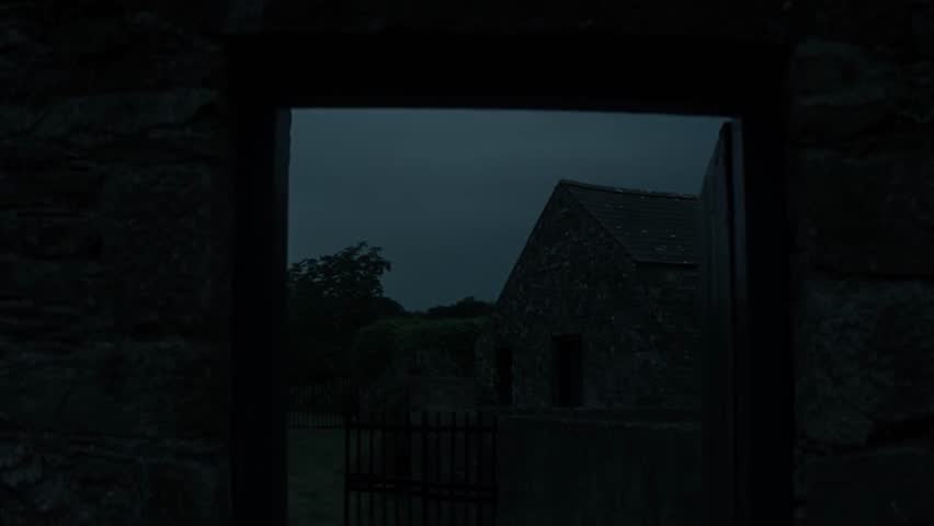 Closeup of the old houses on the forest mountain