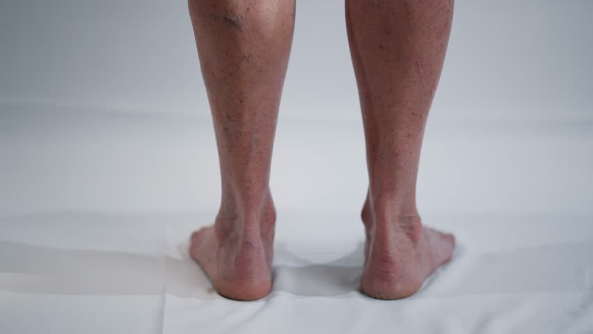 Swollen Varicose Veins on Female Legs with Painful Inflammation