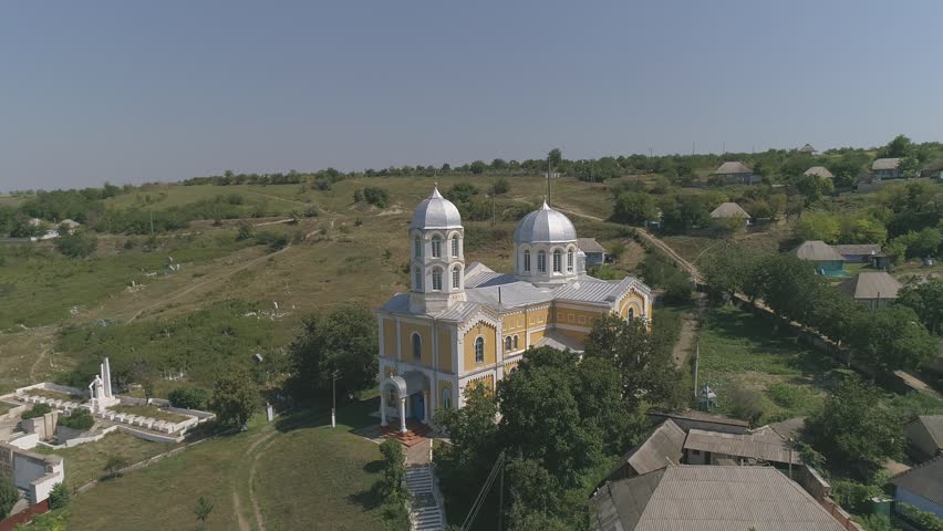 Peaceful Summer Day at a Riverside Church in Moldova – Drone Footage