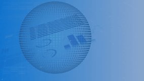 Animation of rising bar graph with digital globe and financial data background. Economy, finance, growth, analytics, global, technology - Powered by Shutterstock - Get 15% off with code: PIKWIZARD15