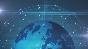 Global network of connections and data processing animation over digital earth. Technology, innovation, connectivity, communication, cyberspace, networking - Powered by Shutterstock - Get 15% off with code: PIKWIZARD15