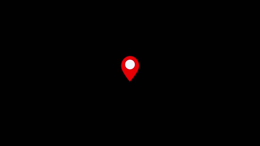 Location map pin. Navigation pin, pointer marker, location icon animation.
