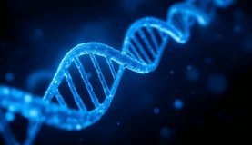 Futuristic Glowing DNA Helix in a Digital Space - Powered by Shutterstock - Get 15% off with code: PIKWIZARD15