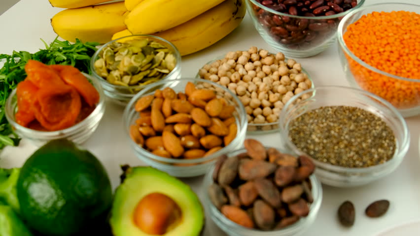 food products containing magnesium. Selective focus.