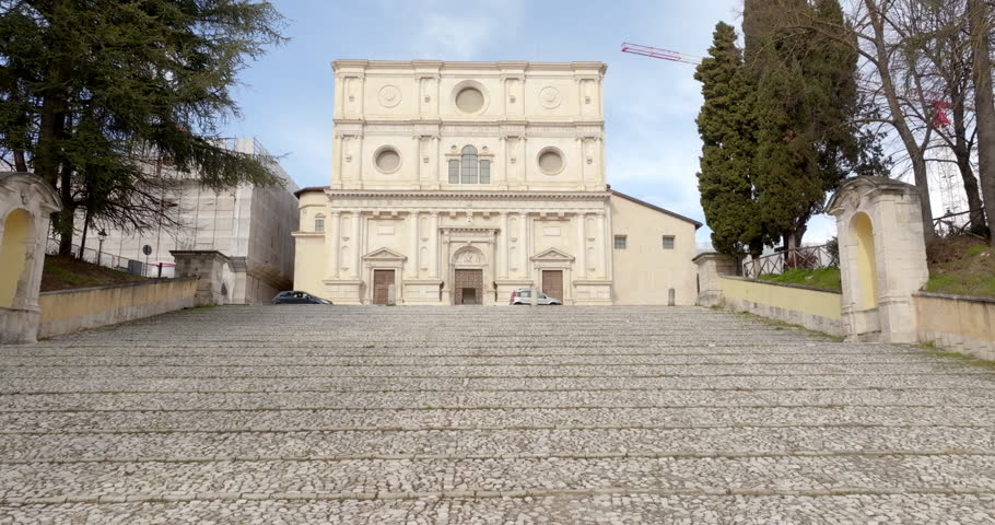 View of Basilica of San Bernardino located in the historic center of L
