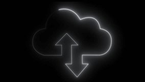 Data backup concept,Glowing neon cloud storage with arrows, looped animation. - Powered by Shutterstock - Get 15% off with code: PIKWIZARD15