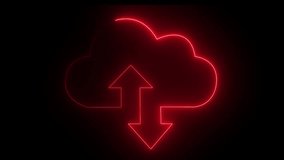 Data backup concept,Glowing neon cloud storage with arrows, looped animation. - Powered by Shutterstock - Get 15% off with code: PIKWIZARD15