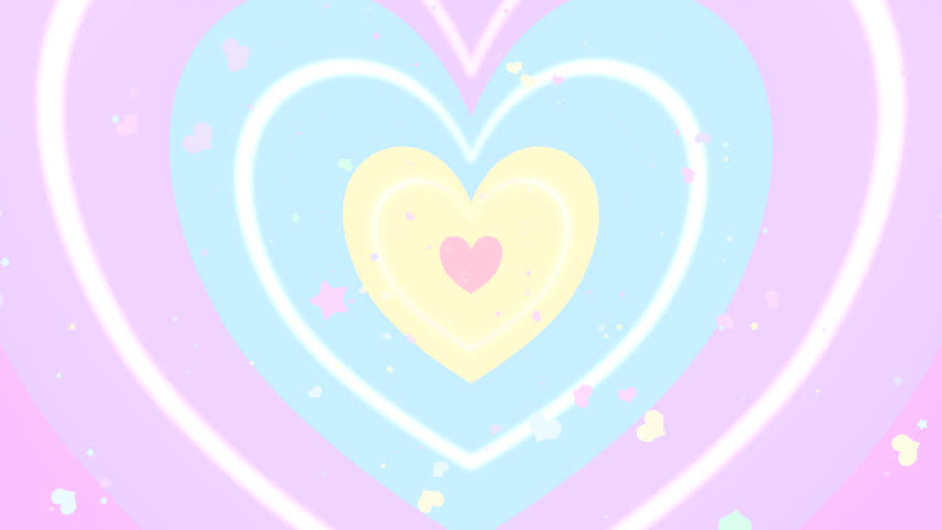 Looped cartoon hearts and stars animation.