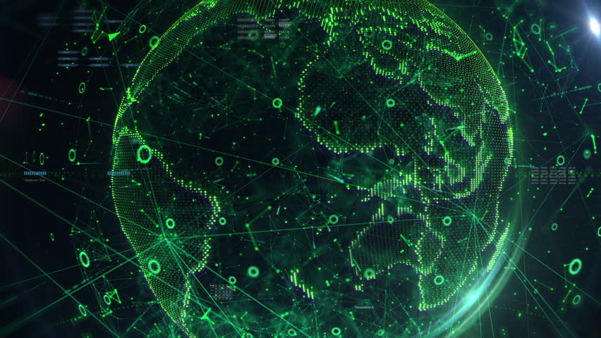 Digital technology globe circular line network connection. Green planet, lens flares with copy space for business, infographic 4K motion background  - Powered by Shutterstock - Get 15% off with code: PIKWIZARD15