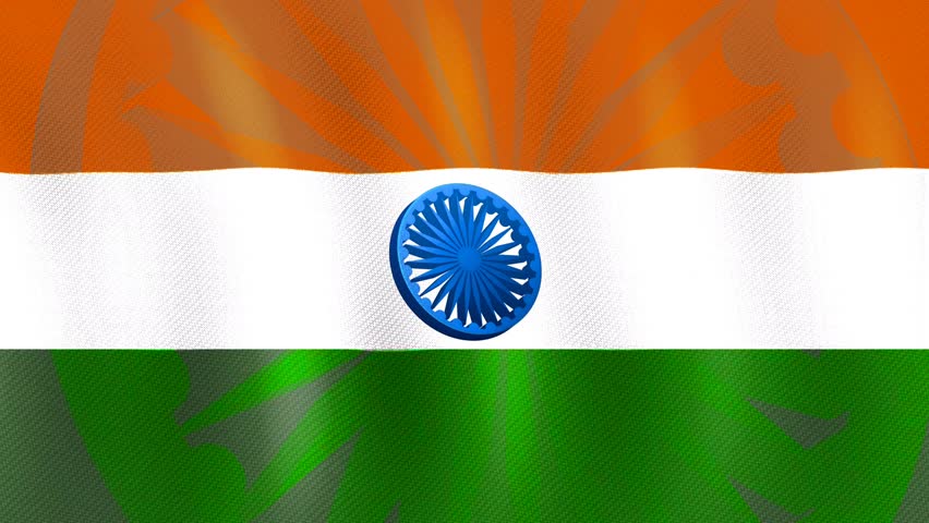 indian flag background tricolour with ashok chakra animation