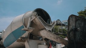 Concrete pouring from mixer truck at construction site - Powered by Shutterstock - Get 15% off with code: PIKWIZARD15