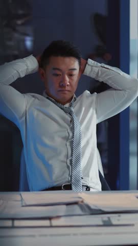 A Stressed Professional at Work Successfully Overcomes Various Challenges and Obstacles