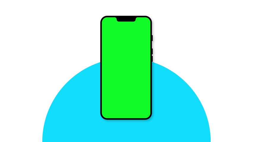 mobile device mockup slideshow 4k animation with green screen or chroma key