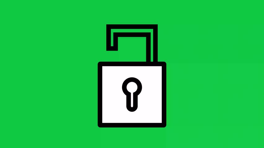 Lock and Unlock icon animation. 4K icon animation