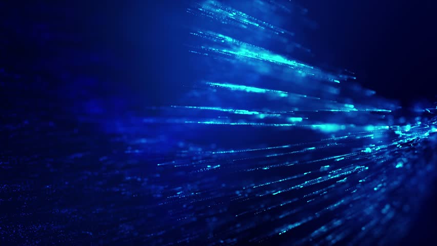 Electric Blue Particle Flow - 4K Cybernetic Data Stream Loop on Dark Grid