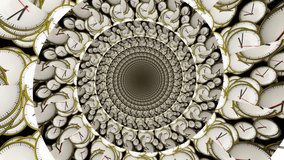 lots and lots clocks for a great time in an infinite depth spiral descending effect animation, optical illusion - Powered by Shutterstock - Get 15% off with code: PIKWIZARD15
