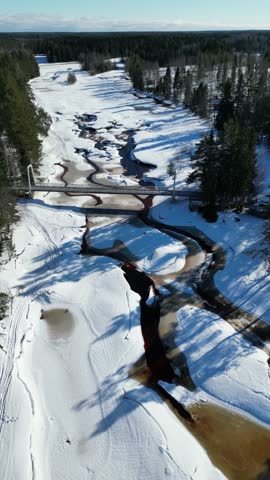 Koitelinkoski rapids in early springtime, Oulu Finland