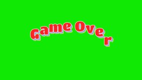 Quirky animation of text Game over on green screen. 3D render. - Powered by Shutterstock - Get 15% off with code: PIKWIZARD15