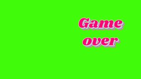 Quirky animation of text Game over on green screen. 3D render. - Powered by Shutterstock - Get 15% off with code: PIKWIZARD15