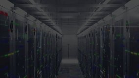 Binary code animating over server racks in data center environment. Technology, cybersecurity, network, information, database, digital - Powered by Shutterstock - Get 15% off with code: PIKWIZARD15