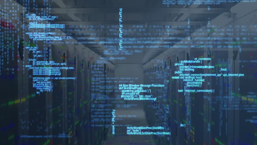 Animation overlaying server room, illustrating data processing and technology in school. digital, innovation - Powered by Shutterstock - Get 15% off with code: PIKWIZARD15