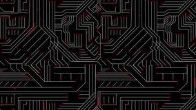 Animation of red location pins floating over black circuit board background. Technology, digital, navigation, network, electronics, futuristic - Powered by Shutterstock - Get 15% off with code: PIKWIZARD15