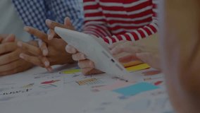 In school, children drawing with animation overlay showing network data processing. Technology, digital, innovation, creativity, connectivity, education - Powered by Shutterstock - Get 15% off with code: PIKWIZARD15