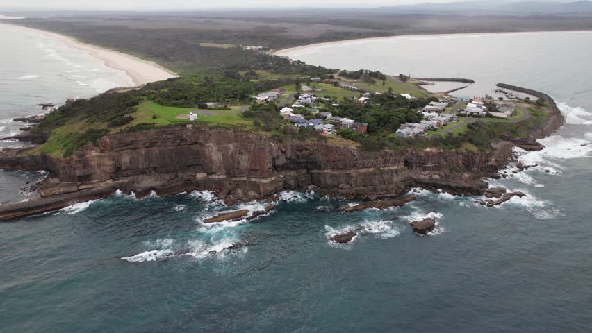 Seascape Surrounding Crowdy Head In New South Wales, Australia - Aerial Shot