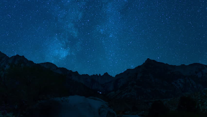 Delta Aquarids Meteor Shower and Milky Way Galaxy and Sunrise 35mm West Sky Tilt Up Mt Whitney Peaks Blue Sierra Nevada California USA