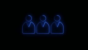 Double person user icon.profile icon. Glowing neon person or people sign animation. Security shield icon with profile icons .4k animation - Powered by Shutterstock - Get 15% off with code: PIKWIZARD15