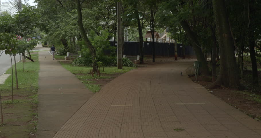 The public Park Vaca Brava and the boardwalk along Avenue T5 in Goiania, Brazil