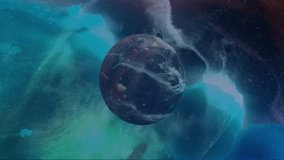 Animation showing digital tree circuitry overlay on Earth with cosmic background. Technology, connectivity, futuristic, universe, innovation, network - Powered by Shutterstock - Get 15% off with code: PIKWIZARD15