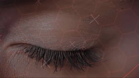 Digital interface overlaying human eye, suggesting technology integration with animation. innovation, biometrics, cyber, futuristic, digital transformation, augmented reality - Powered by Shutterstock - Get 15% off with code: PIKWIZARD15