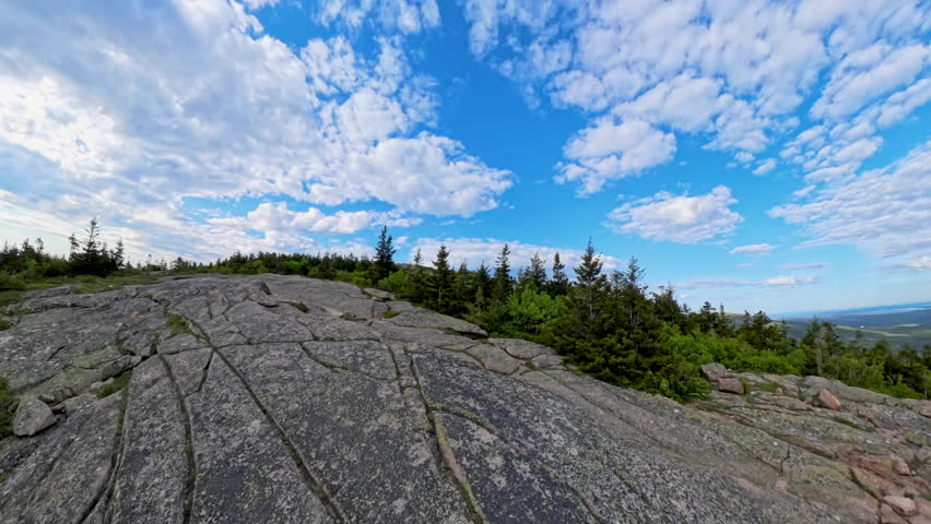 Hiking up the South Cadillac Mountain Trail in Acadia National Park
