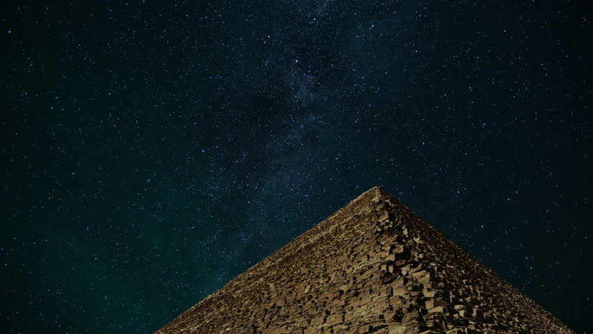 Egypt The Great Pyramid of Giza Pyramid of Khufu and Night Starry Sky