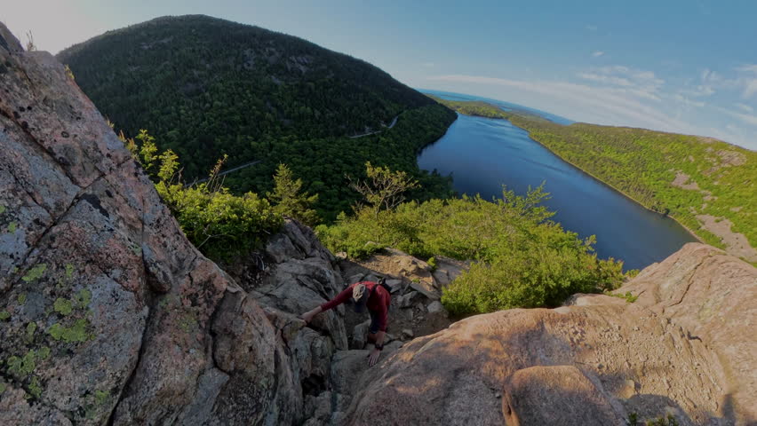 More Climbing and the View of Jordan Pond in Acadia National Park